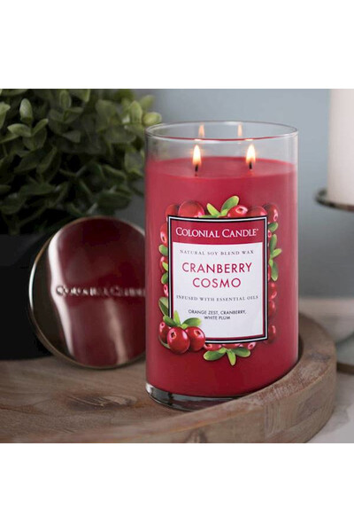 Cranberry Cosmo, sojowa świeca zapachowa w szkle, Colonial Candle