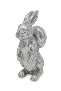 OD RĘKI Silver Bunny A, figurka zajączek wielkanocny, wys.17cm
