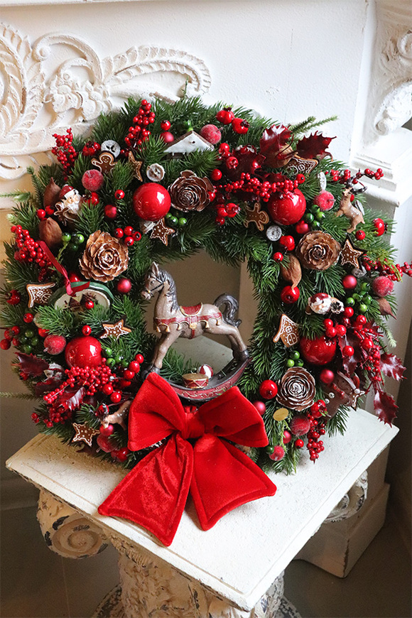 Holly Jolly Christmas, świąteczny wianek na drzwi