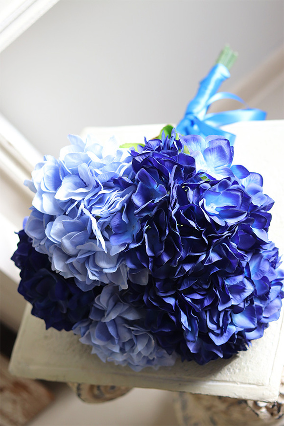 Energia Kosmosu, bukiet niebieskich hortensji, wys.44cm