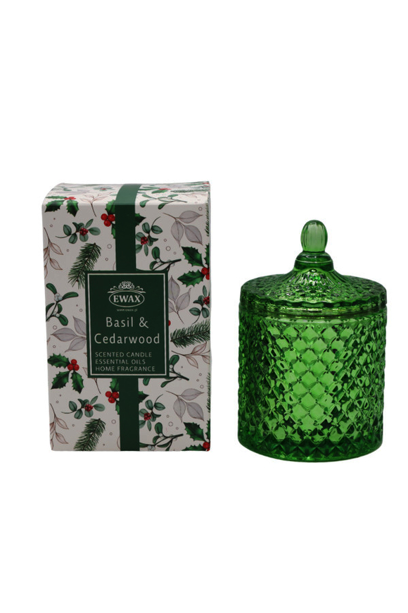 Basil&Cedarwood, świeca zapachowa w szkle