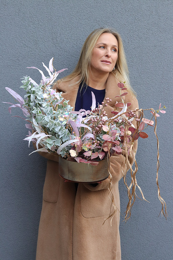 Romantic Winter, świąteczny stroik w szklanej misie