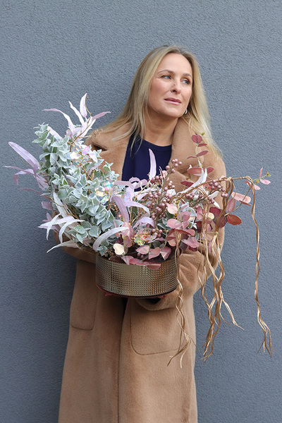 Romantic Winter, świąteczny stroik w szklanej misie