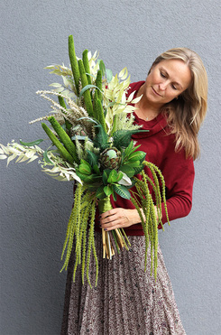 Rewia green, zielony bukiet dekoracyjny, wys.93cm   