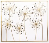 Dandelion, złoty decor ścienny z dmuchawcami, wym.71x81x3cm