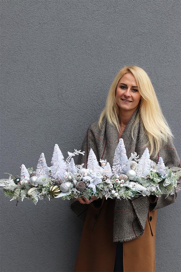 Dużo Śniegu LED, świąteczny zimowy stroik