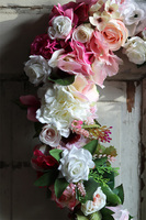 Flowera, dekoracyjny wianek - serce kwiatowe, wym.54x45cm 