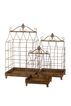 Binita, klatka dekoracyjna metalowa, kpl.3szt, wys.70/55/44cm