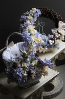 Fioletowa Delikata, wielkanocny wianek dekoracyjny