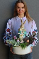 Bunny Gentleman Gaina, stroik wielkanocny z zajączkiem