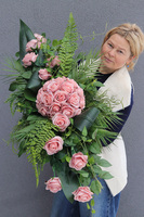 Kalipso White Roses, biała wiązanka nagrobna