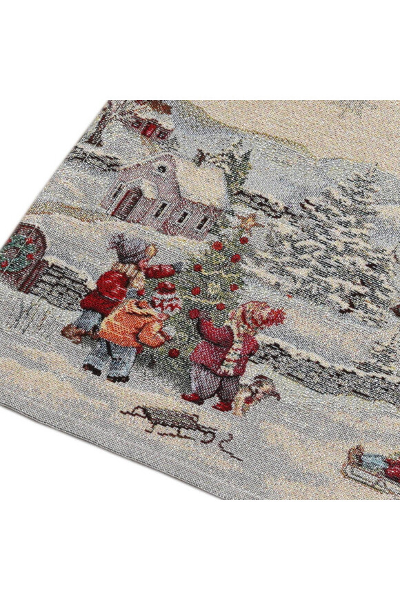 Zimowa Zabawa, świąteczny bieżnik gobelinowy