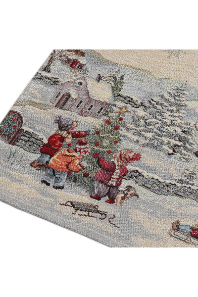 Zimowa Zabawa, świąteczny bieżnik gobelinowy