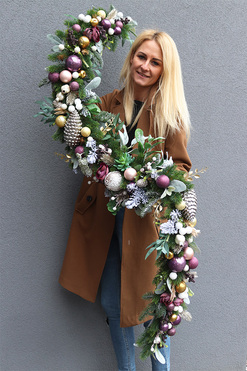 Fioletina, świąteczna girlanda, dł.180cm