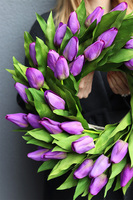 Witaj Wiosno Fiolet, wiosenny wianek z tulipanów