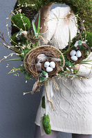 Spacer w Parku, wiosenny wianek na drzwi