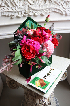  koperta flowerbox Nellana Chocolate, wym.29.5x30cm