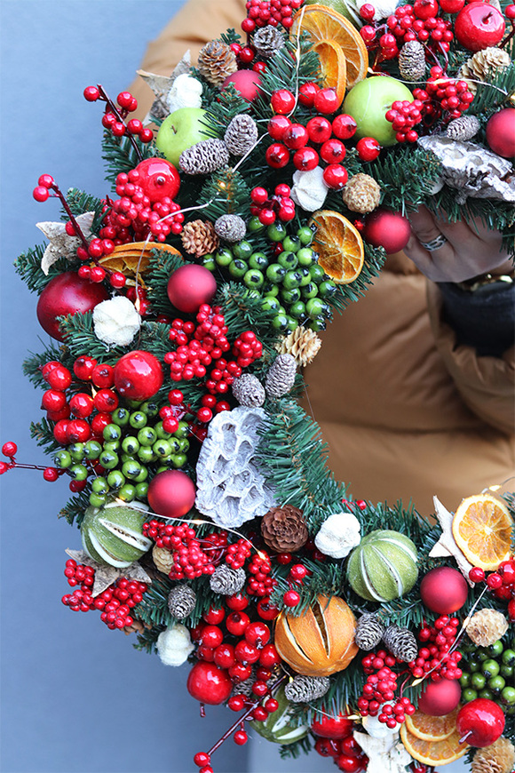 Christmas Decora , wianek świąteczny z lampkami