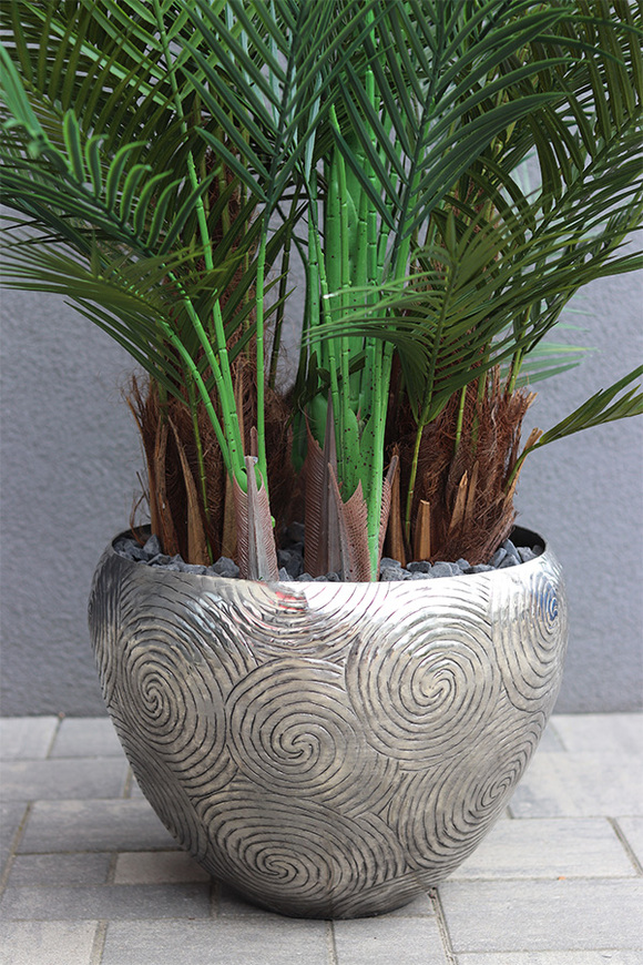 Palma Green Plants Deluxe, sztuczna roślina w metalowej donicy