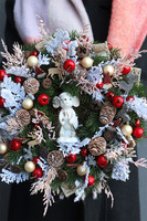 Myszka Zimą, zjawiskowy bożonarodzeniowy wianek, śr.28cm