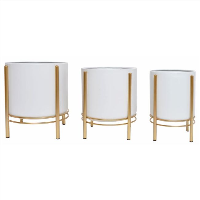 White&Gold A, osłonka / kwietnik, kpl.3szt 