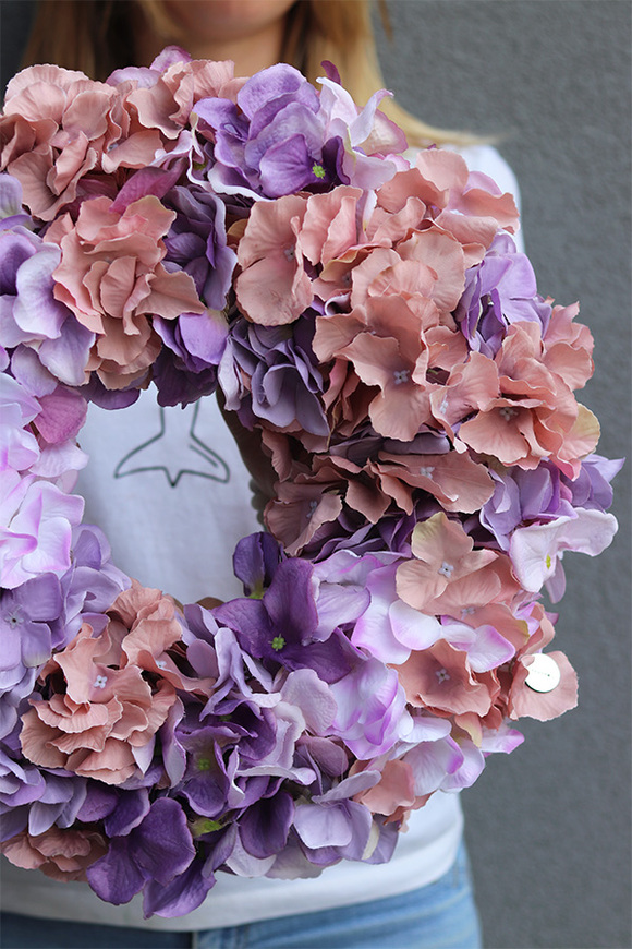 Violetta 3, wianek z fioletowych hortensji