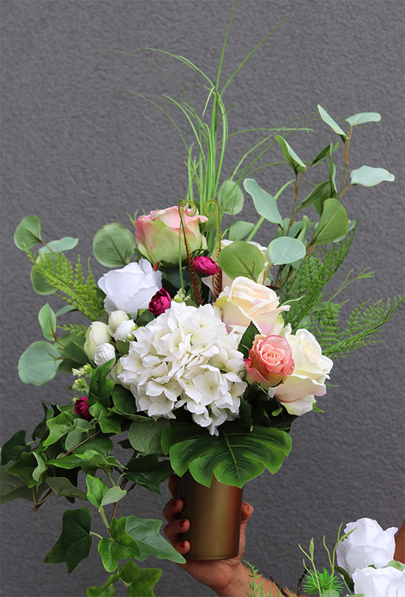 Różowe Motyle Edyty, komplet dekoracji nagrobnych, bukiet + kompozycja