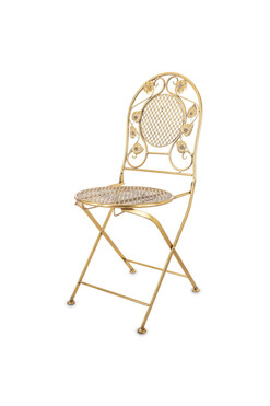 Golden Garden, metalowe krzesło ogrodowe, wym.91x40x45cm