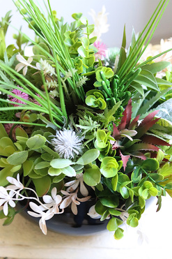 Green Terrance  Piano, kompozycja sukulenty w okrągłej donicy, wym.33x30cm 