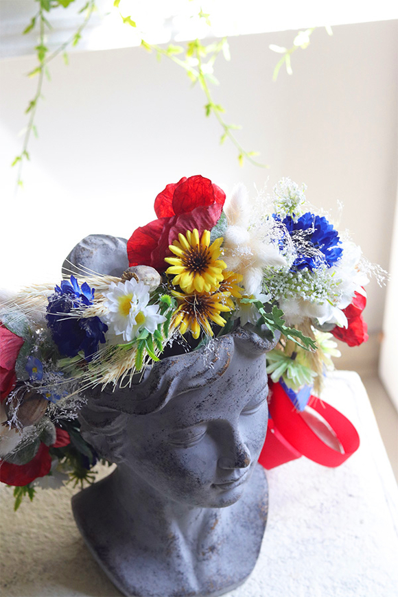 Słowiański, kwiatowy wianek na głowę