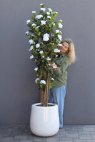 Rose Fiberglass, sztuczne drzewko kwitnące w donicy