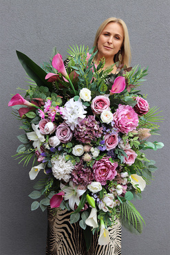 Pink Letta, wiązanka nagrobna, wym.85cm