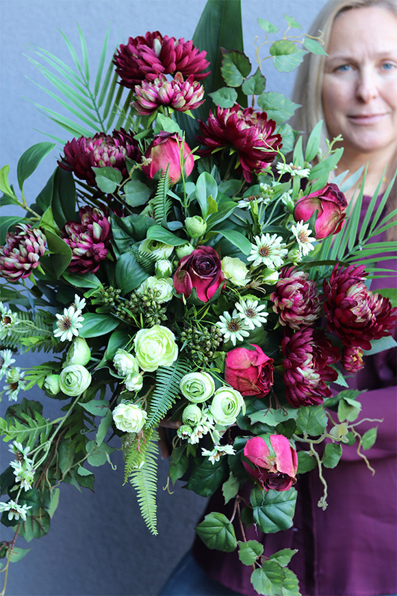 Astry Terenna, jesienny bukiet nagrobny we wkładzie