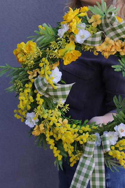 Wiosenne Powitanie, wiosenny wianek dekoracyjny