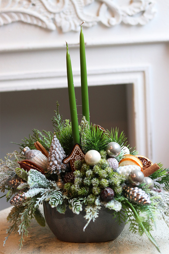 Winter Day, adwentowy stroik ze świecami