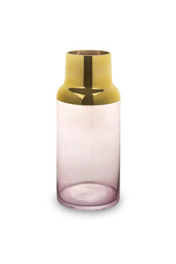 Rosa Del Rey A, różowy szklany wazon, wym.35x15cm 