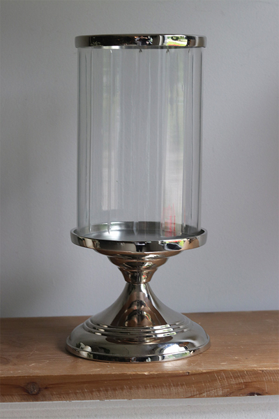 Glamouria, szklany świecznik na metalowej nodze