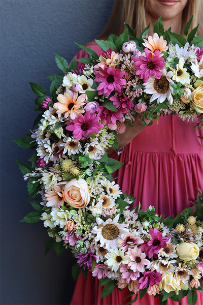 Słońce Wiosenne Big 2, żółty wianek dekoracyjny