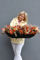 Premium Moko Autumn, jesienna kompozycja kwiatowa, wym.35x100cm