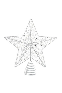 Christmas Star, dekoracja świąteczna gwiazdka LED, srebrna, wym.30x25x6cm