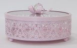 La Bella Pink D dekoracyjny pojemnik / puzderko, wym.10.5x17.5x17.5cm