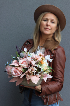 Jesienny Klif, jesienna kompozycja w naczyniu, wym.32x40cm