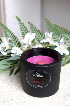 Coconut and Figs, sojowo-kokosowa świeca zapachowa w szkle, czarna, 170g