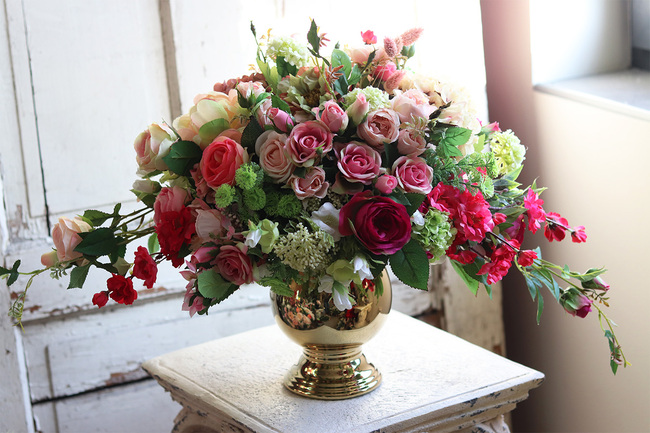 bogata kompozycja w pucharze, Hrabina, wys.40cm 