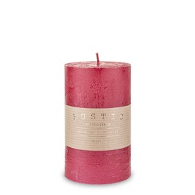 Rustic Candle, świeca w kształcie walca, czerwona, wys.14cm