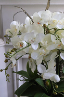 Japandi Orchid 3, sztuczny storczyk w ceramicznym pucharze