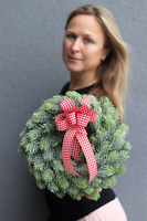 Frozen Christmas Mini, A, świąteczny wianek z kokardą