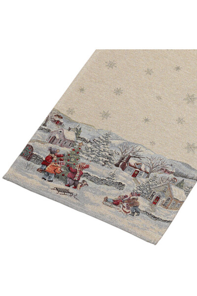 Zimowa Zabawa, świąteczny bieżnik gobelinowy