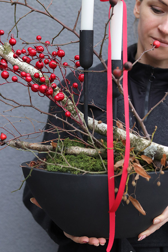 Winter Laos, stroik świąteczny zer świecami