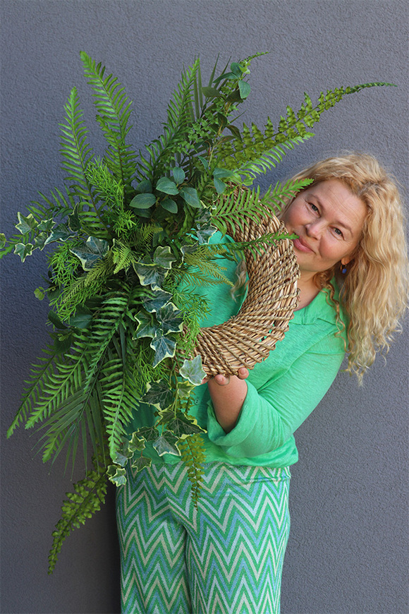 Paprocie 2, asymetryczny zielony wianek